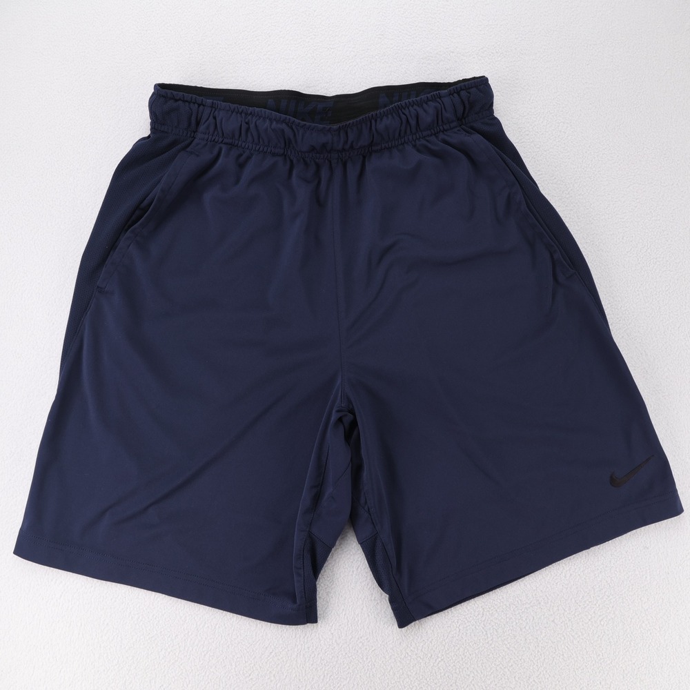 Nike Mens Navy Blue‎ Athletic Training Shorts Size M Mesh Panels